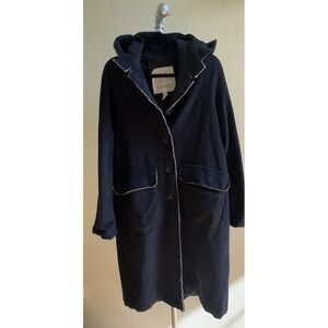 Rare - Hannoh Wessel H  Wool Hooded Size 34/S  Over Coat Navy